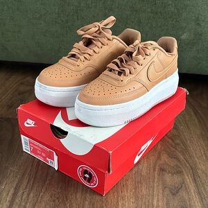 Nike Beige Sneakers with White Sole